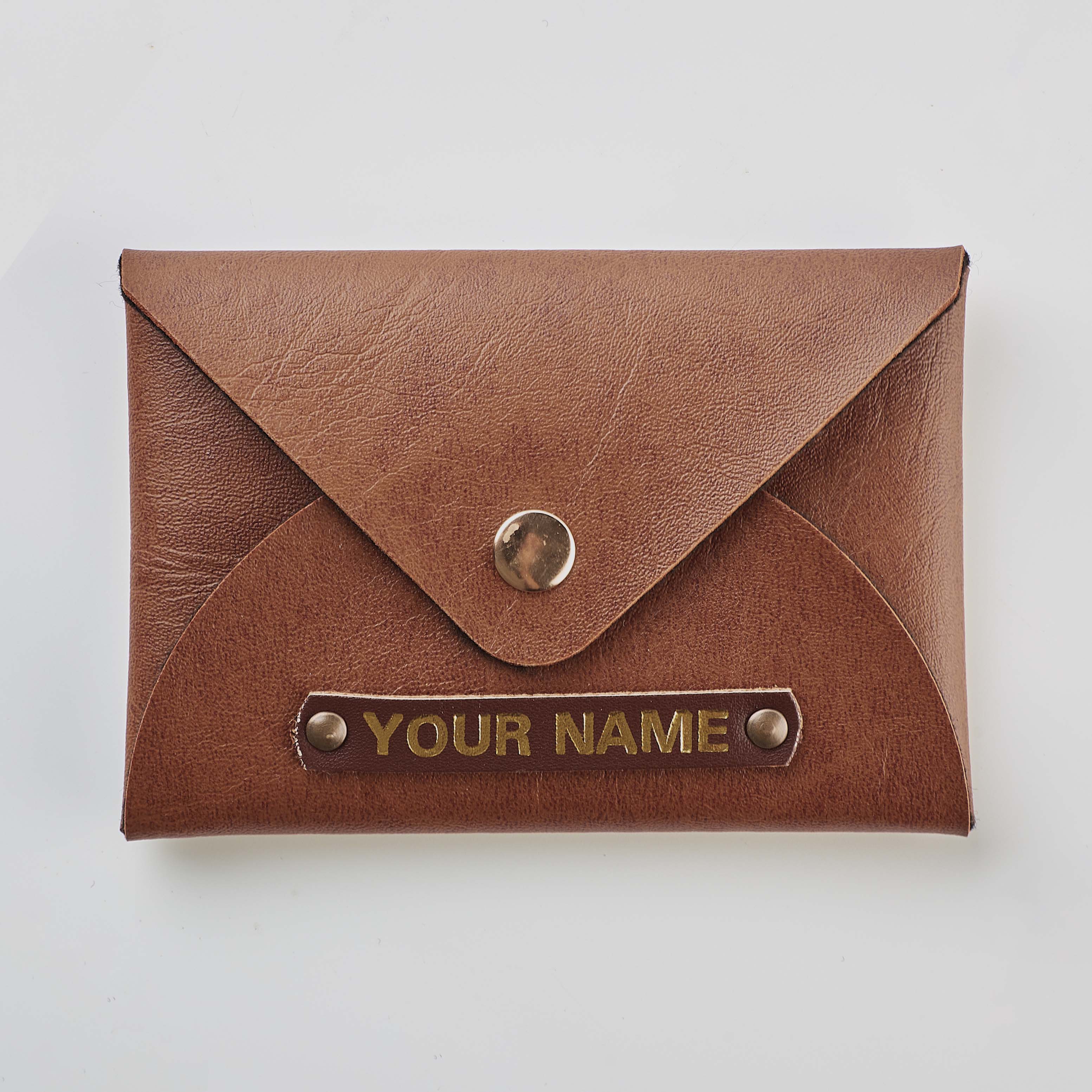 Brown Leather Envelope Business Card Holder