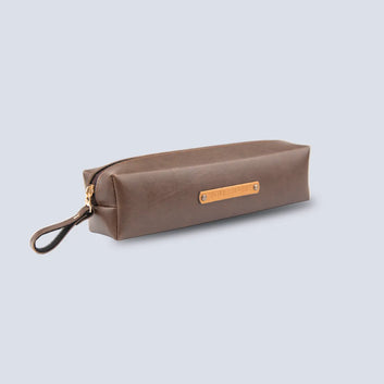 PERSONALISED STATIONERY POUCH - BROWN