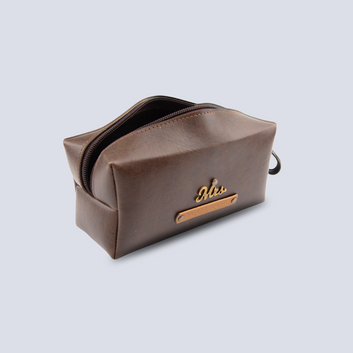 PERSONALISED MINI TRAVEL POUCH - BROWN