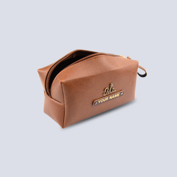 PERSONALISED MINI TRAVEL POUCH - TAN