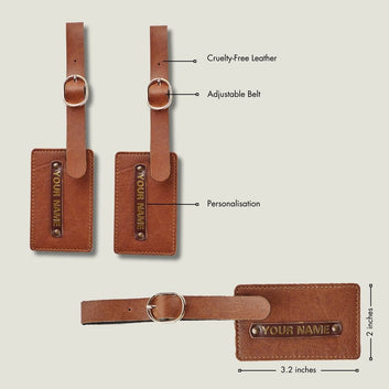 PERSONALISED LUGGAGE TAGS - TAN