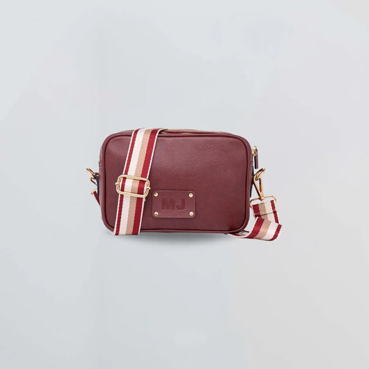 PERSONALISED DOUBLE ZIP SLING BAG - MAROON