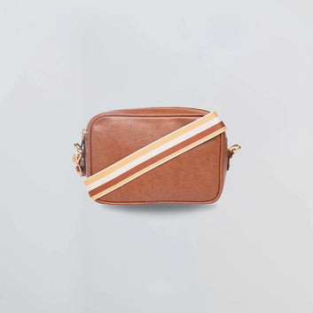 PERSONALISED DOUBLE ZIP SLING BAG - TAN