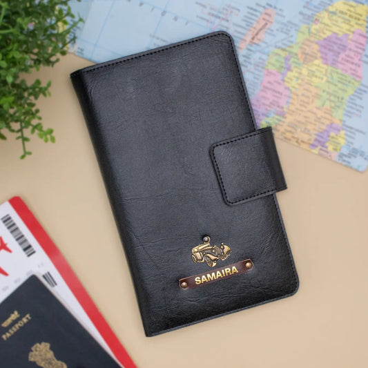 PERSONALISED FAMILY PASSPORT COVER - BLACK