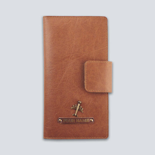 PERSONALISED TRAVEL WALLET - TAN