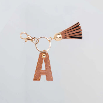 PERSONALISED LETTER KEYCHAIN - TAN