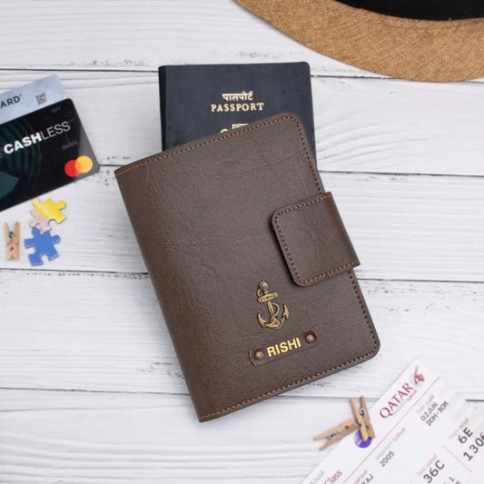 PERSONALISED MINI TRAVEL WALLET - BROWN