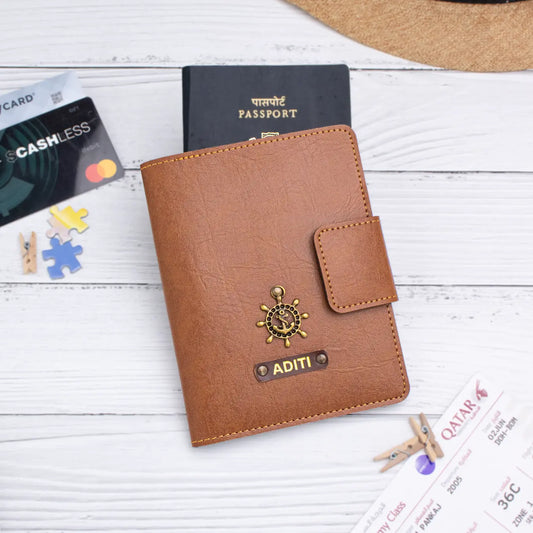 PERSONALISED MINI TRAVEL WALLET - TAN