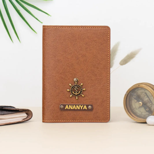 PERSONALISED PASSPORT COVER - TAN