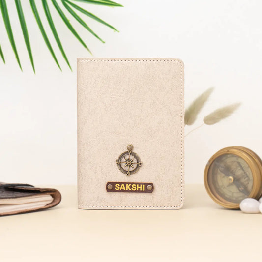 PERSONALISED PASSPORT COVER - BEIGE