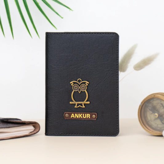 PERSONALISED PASSPORT COVER - BLACK