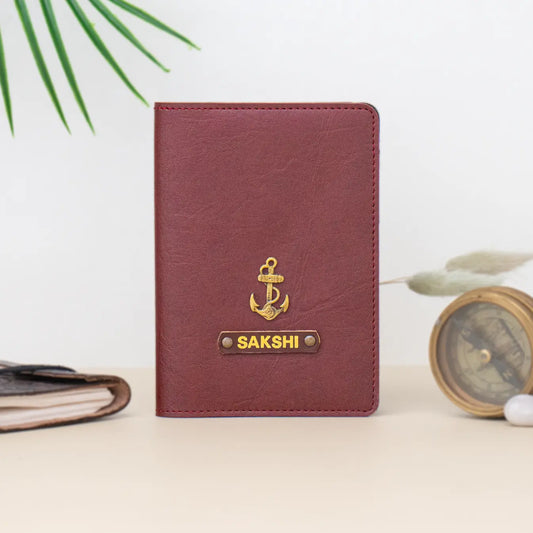 PERSONALISED PASSPORT COVER - MAROON