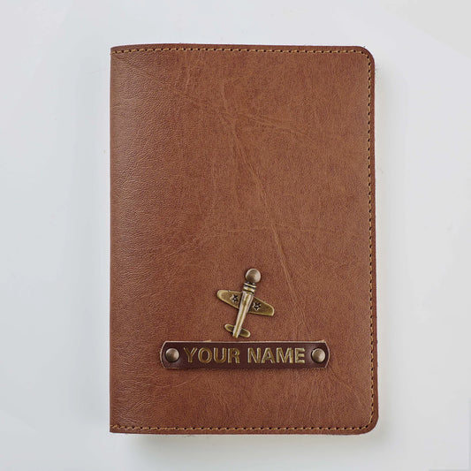 PERSONALISED PASSPORT COVER - TAN