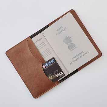 PERSONALISED PASSPORT COVER - TAN