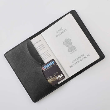 PERSONALISED PASSPORT COVER - BLACK