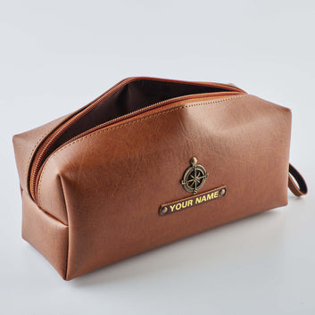 PERSONALISED TRAVEL POUCH - TAN