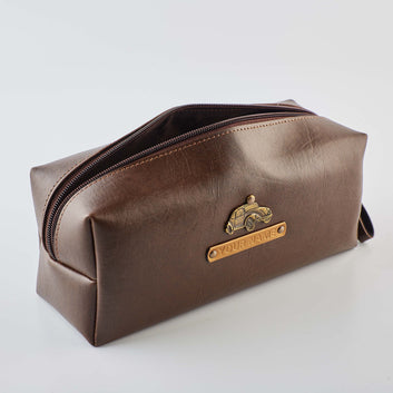 PERSONALISED TRAVEL POUCH - BROWN