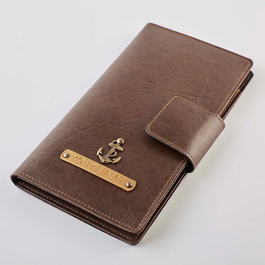 PERSONALISED TRAVEL WALLET - BROWN