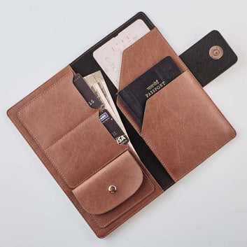 PERSONALISED TRAVEL WALLET - TAN