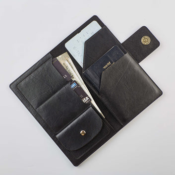 PERSONALISED TRAVEL WALLET - BLACK