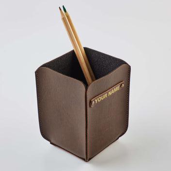 PERSONALISED PENSTAND - BROWN