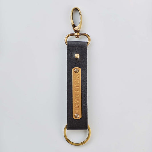 PERSONALISED TWO SIDED KEYCHAIN - BLACK