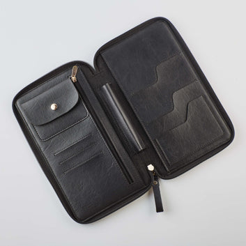 PERSONALISED ZIPPERED TRAVEL CASE - BLACK