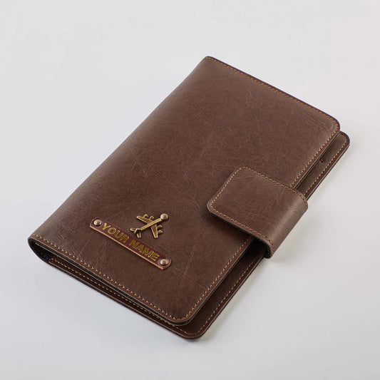 PERSONALISED FAMILY PASSPORT COVER - BROWN