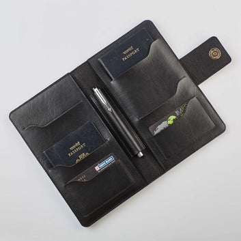 PERSONALISED FAMILY PASSPORT COVER - BLACK