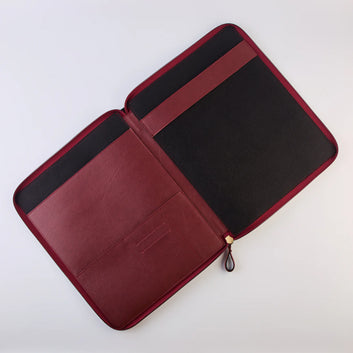 PERSONALISED ZIPPERED OFFICE FOLDER - MAROON