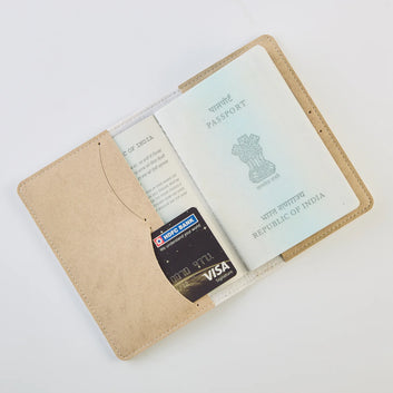 PERSONALISED PASSPORT COVER - BEIGE