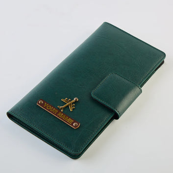 PERSONALISED TRAVEL WALLET - GREEN