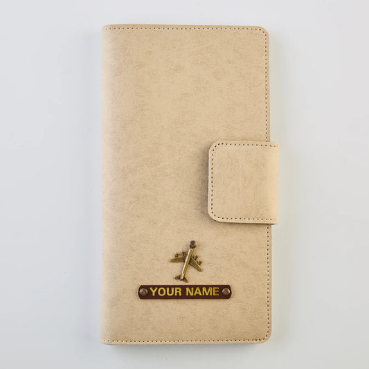 PERSONALISED TRAVEL WALLET - BEIGE