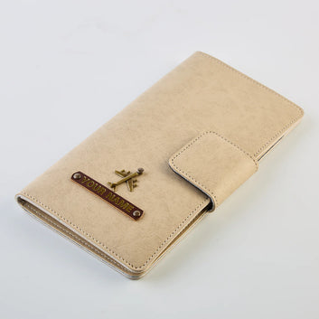 PERSONALISED TRAVEL WALLET - BEIGE