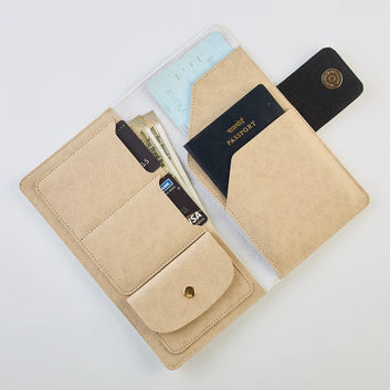 PERSONALISED TRAVEL WALLET - BEIGE