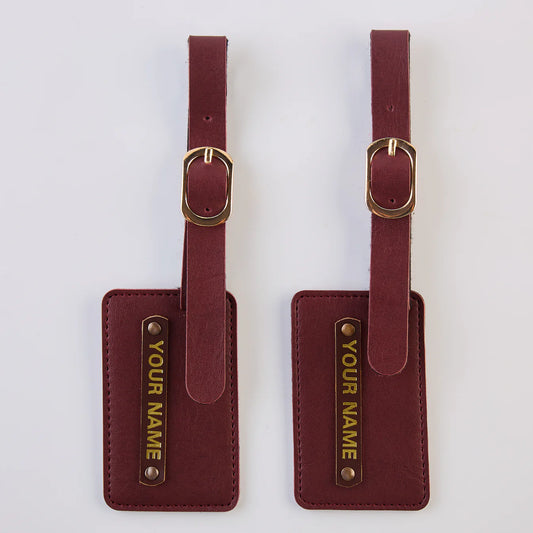 PERSONALISED LUGGAGE TAGS - MAROON