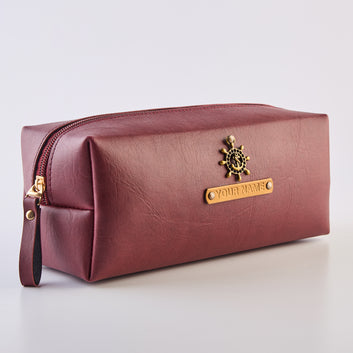 PERSONALISED TRAVEL POUCH - MAROON