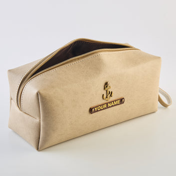 PERSONALISED TRAVEL POUCH - BEIGE