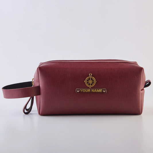 PERSONALISED DOUBLE ZIP POUCH - MAROON