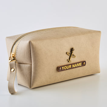 PERSONALISED MINI TRAVEL POUCH - BEIGE