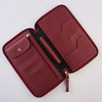 PERSONALISED ZIPPERED TRAVEL CASE - MAROON