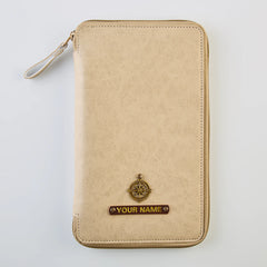 PERSONALISED ZIPPERED TRAVEL CASE - BEIGE