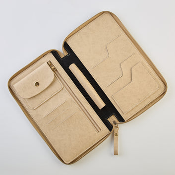 PERSONALISED ZIPPERED TRAVEL CASE - BEIGE