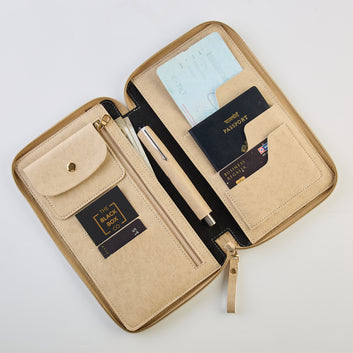 PERSONALISED ZIPPERED TRAVEL CASE - BEIGE