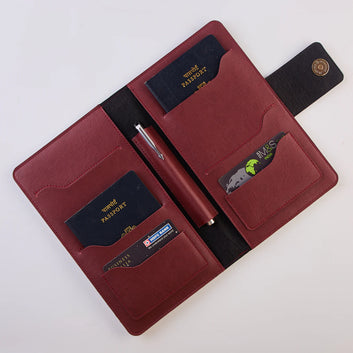 PERSONALISED FAMILY PASSPORT COVER - MAROON