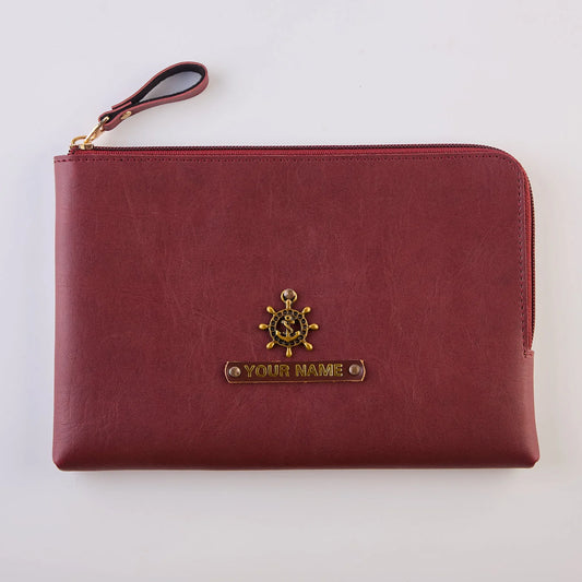 PERSONALISED FLAT POUCH - MAROON