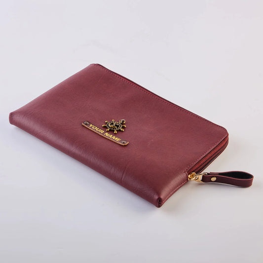 PERSONALISED FLAT POUCH - MAROON