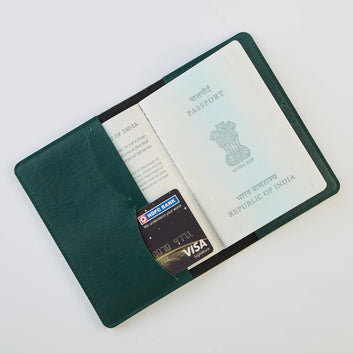 PERSONALISED PASSPORT COVER - GREEN