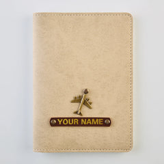 PERSONALISED PASSPORT COVER - BEIGE