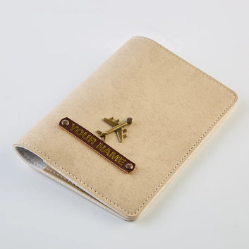 PERSONALISED PASSPORT COVER - BEIGE